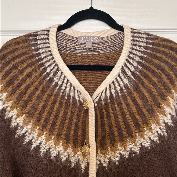J. Crew Fair Isle Cardigan Sweater in brushed yarn - Picture 3 of 10
